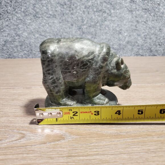 Vintage Grizzly Bear Stone Marble Figure Home Decor Native Forrest Cabin 90s - Picture 14 of 14